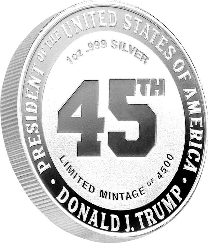 1oz silver trump coin reverse