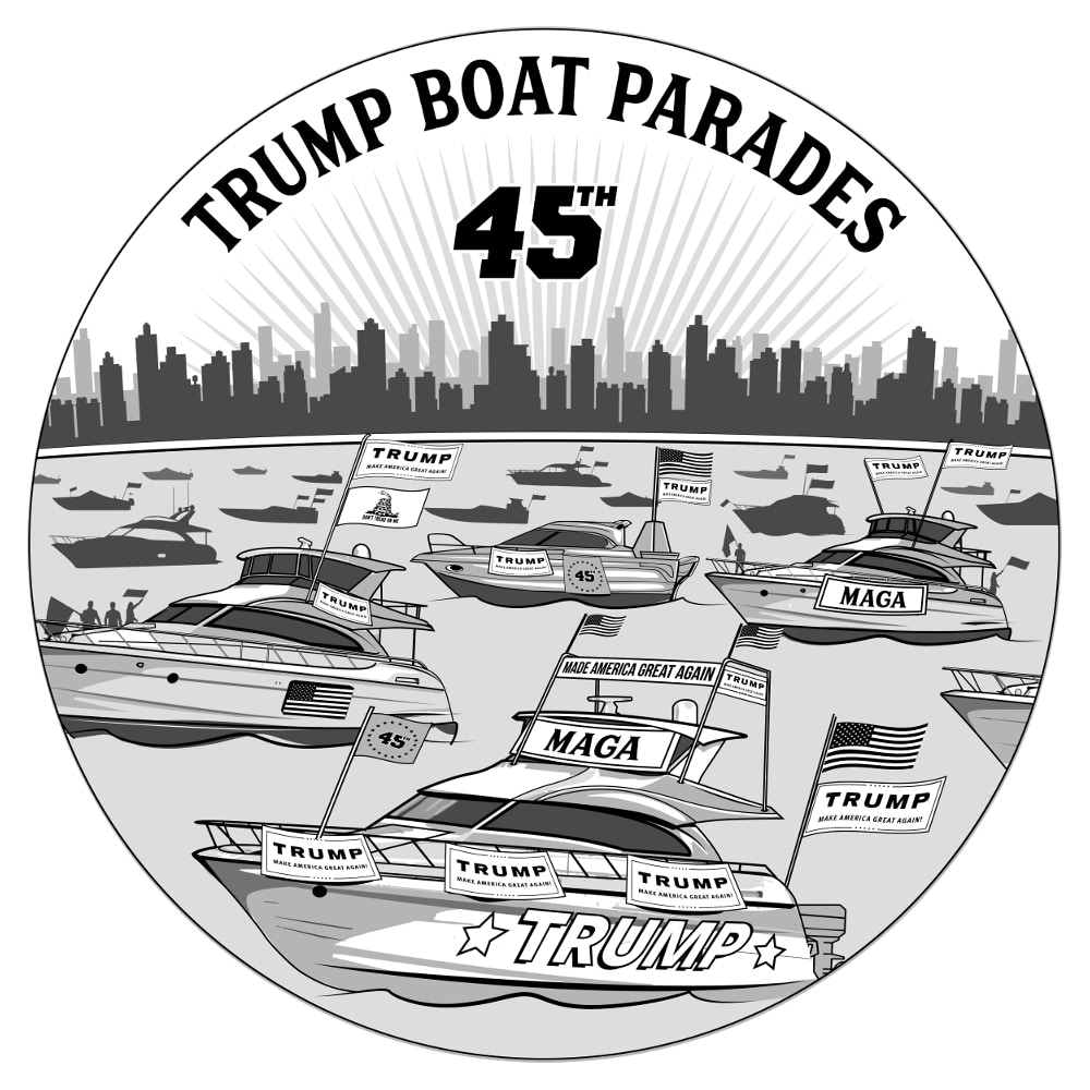 trump boat parades 1oz .999 silver trump coin. limited edition of 4500 and a bigly design by disme coins